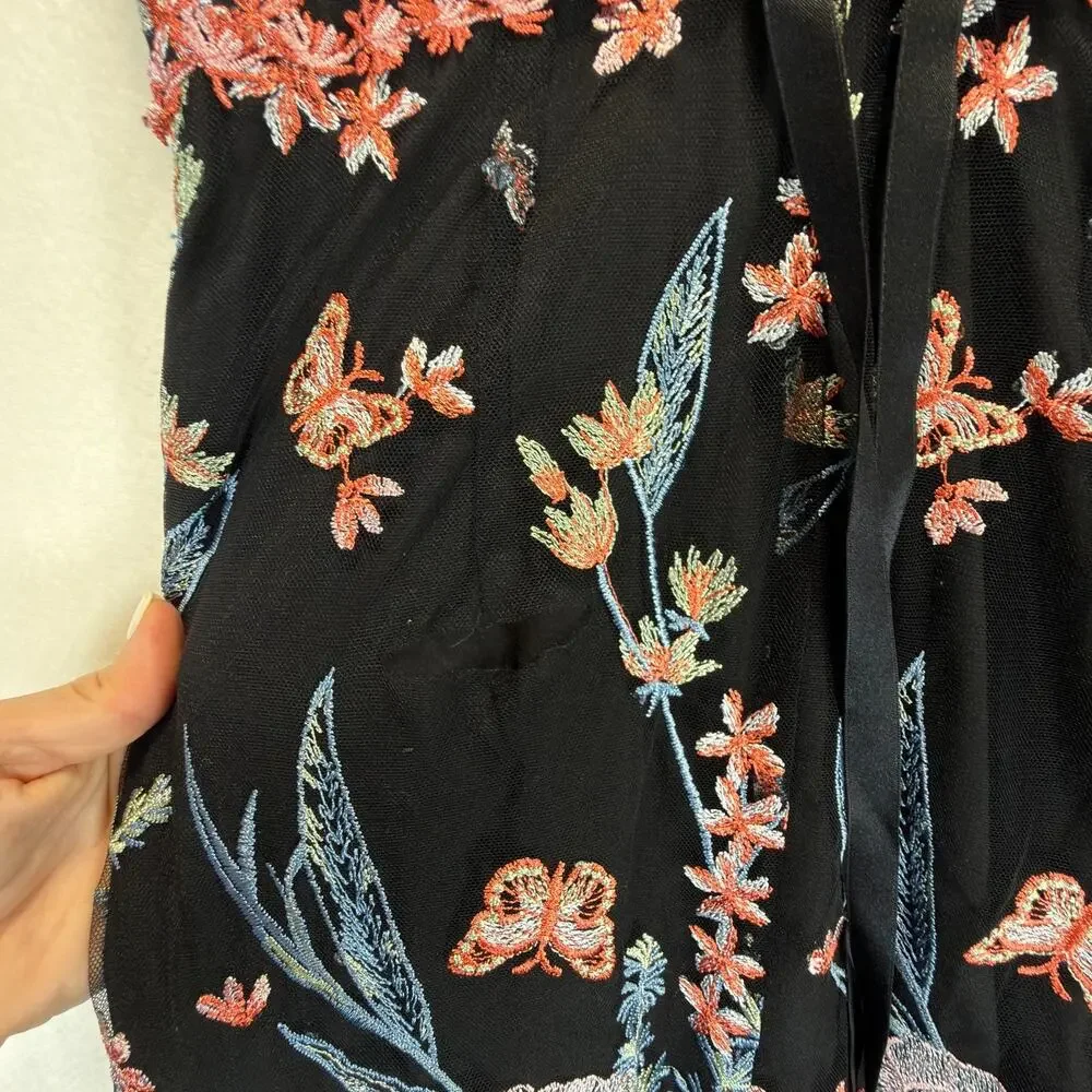 Marchesa Notte Black Embroidered Butterfly Gown Mermaid Formal Dress - Picture 11 of 12